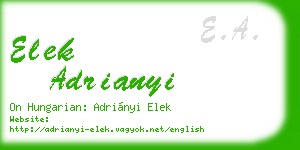 elek adrianyi business card